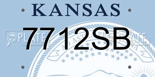7712SB Kansas License Plate