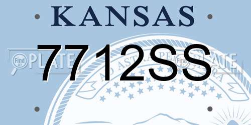 7712SS Kansas License Plate