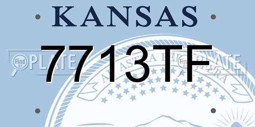7713TF Kansas License Plate