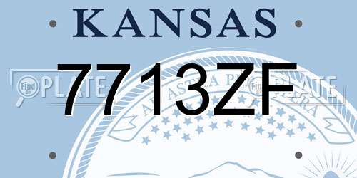 7713ZF Kansas License Plate