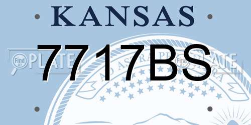 7717BS Kansas License Plate
