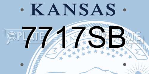 7717SB Kansas License Plate