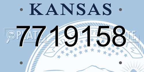 7719158 Kansas License Plate