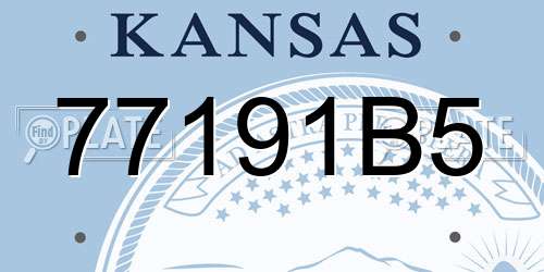 77191B5 Kansas License Plate