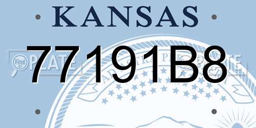 77191B8 Kansas License Plate