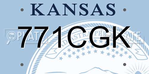 771CGK Kansas License Plate