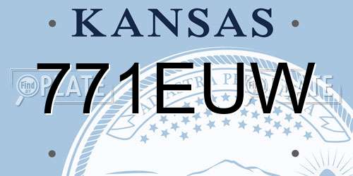 771EUW Kansas License Plate