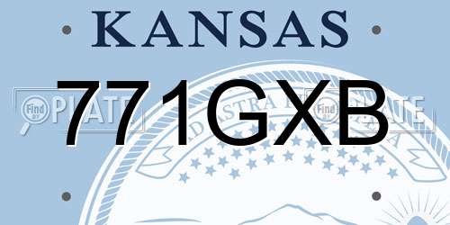 771GXB Kansas License Plate