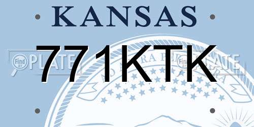 771KTK Kansas License Plate