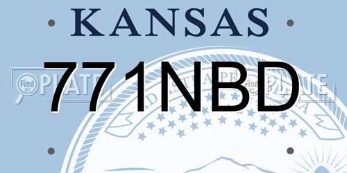 771NBD Kansas License Plate