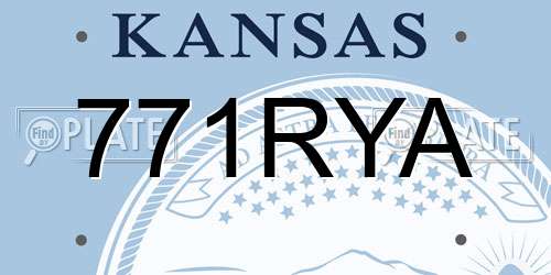 771RYA Kansas License Plate