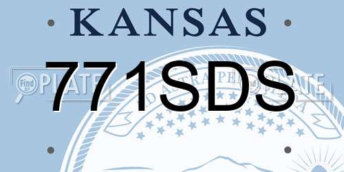 771SDS Kansas License Plate