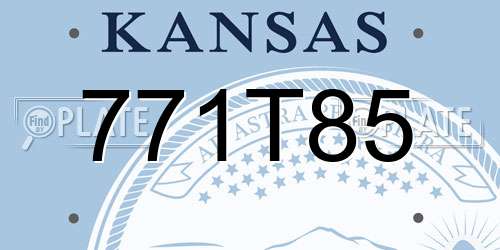 771T85 Kansas License Plate