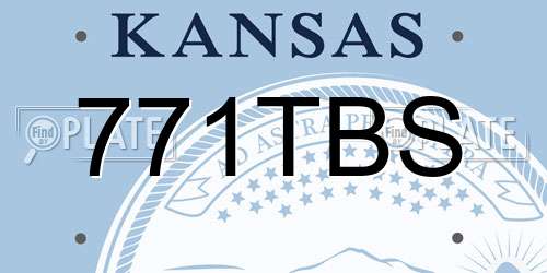 771TBS Kansas License Plate