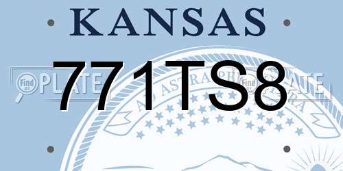 771TS8 Kansas License Plate