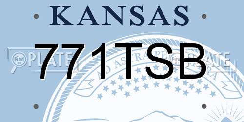 771TSB Kansas License Plate