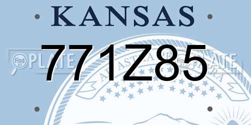 771Z85 Kansas License Plate