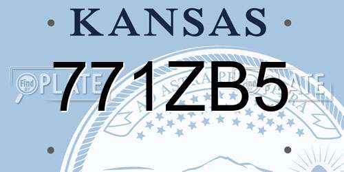 771ZB5 Kansas License Plate