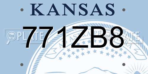 771ZB8 Kansas License Plate