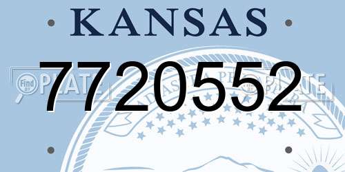 7720552 Kansas License Plate