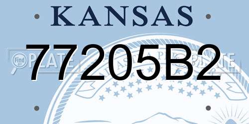 77205B2 Kansas License Plate