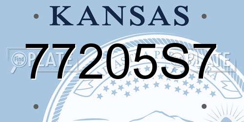 77205S7 Kansas License Plate