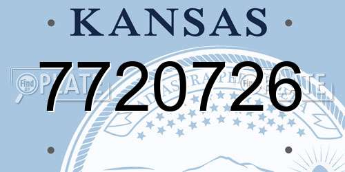 7720726 Kansas License Plate