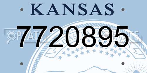 7720895 Kansas License Plate