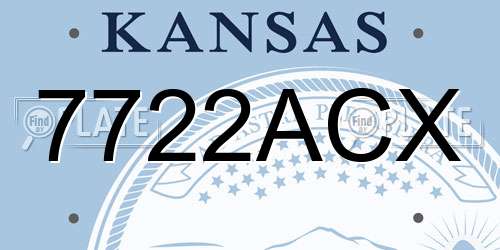7722ACX Kansas License Plate