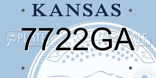 7722GA Kansas License Plate