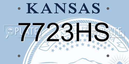 7723HS Kansas License Plate