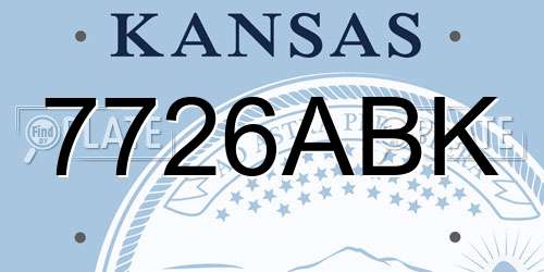 7726ABK Kansas License Plate