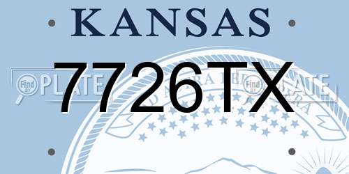 7726TX Kansas License Plate