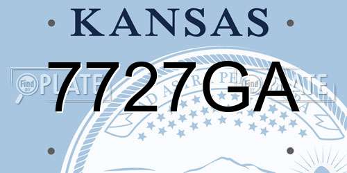 7727GA Kansas License Plate
