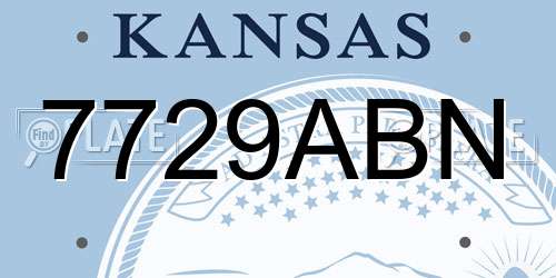 7729ABN Kansas License Plate