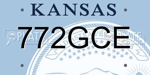 772GCE Kansas License Plate