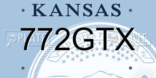 772GTX Kansas License Plate