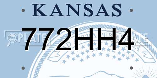 772HH4 Kansas License Plate