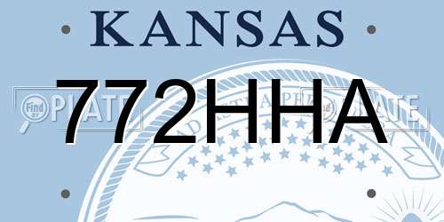 772HHA Kansas License Plate
