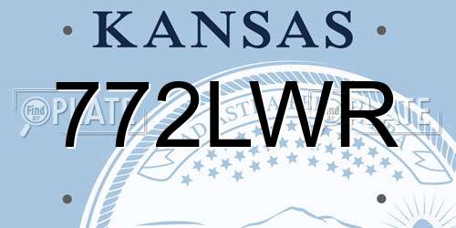 772LWR Kansas License Plate
