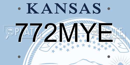 772MYE Kansas License Plate