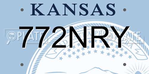 772NRY Kansas License Plate