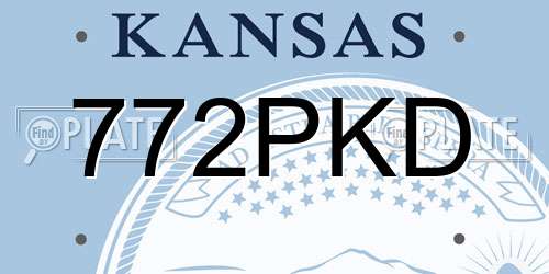 772PKD Kansas License Plate