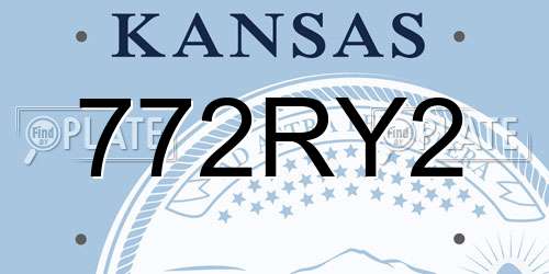 772RY2 Kansas License Plate