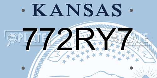 772RY7 Kansas License Plate