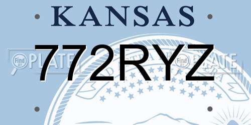 772RYZ Kansas License Plate