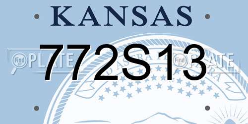 772S13 Kansas License Plate