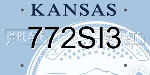 772SI3 Kansas License Plate