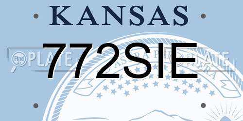 772SIE Kansas License Plate