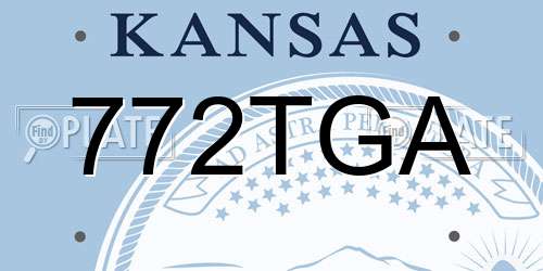 772TGA Kansas License Plate